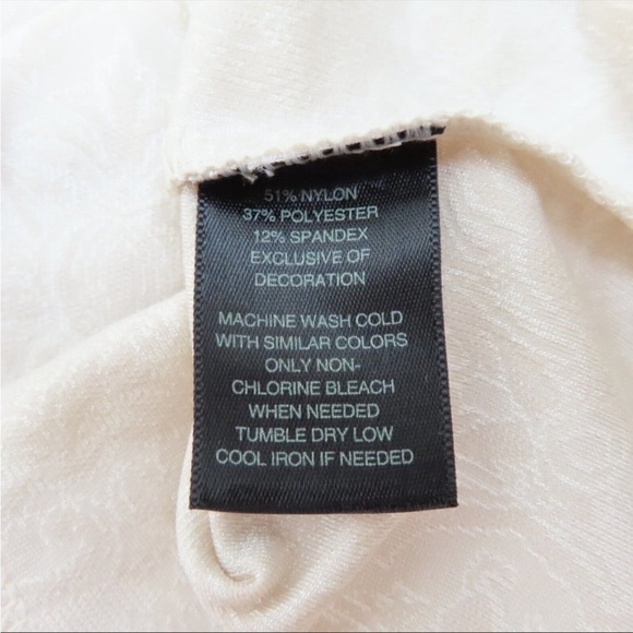 White House Black Market WHBM Small Brocade Scroll Lace Trim Tank Top Shirt Chic - Picture 6 of 6